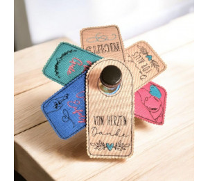 ADVENTSKALENDER 3. Dezember - Stickdatei - ITH Flaschenanhänger Vol. 4